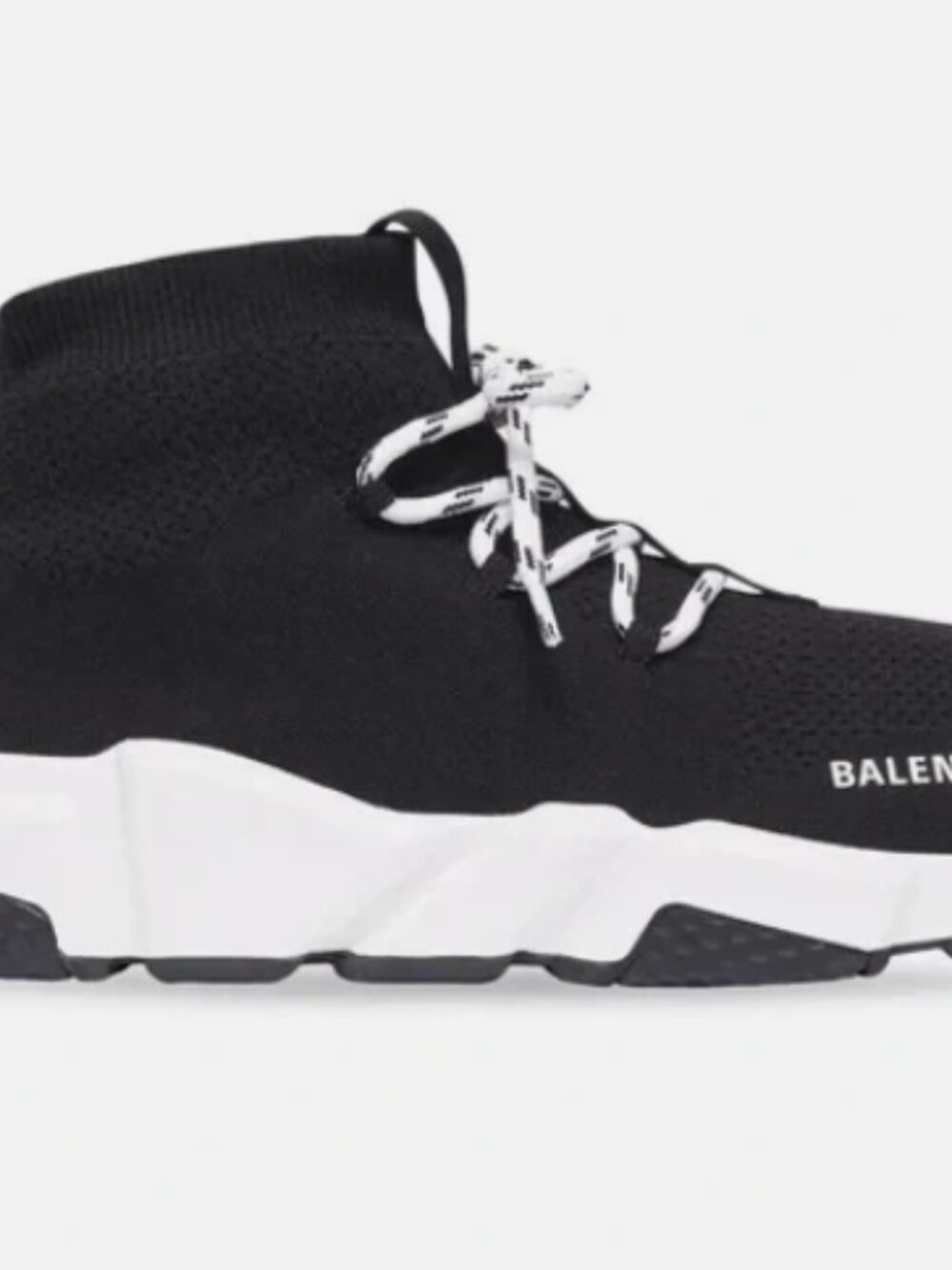 Balenciaga Speed 3.0 Lace Knit Sneakers Black White Size 46 – Authentic